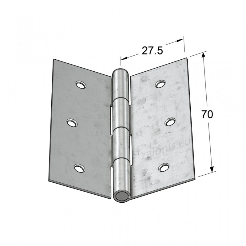 GALVANIZED FLAT STEEL HINGE 70x55 ITALY